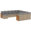 Image de vidaXL Ensemble de 12 canapés de jardin avec coussins Beige Poly Rattan