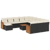 Image de vidaXL Ensemble de 13 canapés de jardin avec coussins noir poly rotin