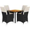 Image de vidaXL Ensemble de jardin 5 pièces avec coussins Noir Poly Rattan