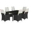 Image de vidaXL Ensemble de jardin 7 pièces avec coussins Noir Poly Rattan