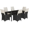 Image de vidaXL Ensemble de jardin 7 pièces avec coussins Noir Poly Rattan