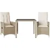 Image de vidaXL Ensemble Bistro 3 pièces avec coussins Beige Poly Rattan