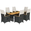 Image de vidaXL Ensemble de jardin 7 pièces avec coussins Noir Poly Rattan