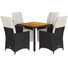 Image de vidaXL Ensemble de jardin 5 pièces avec coussins Noir Poly Rattan