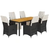 Image de vidaXL Ensemble de jardin 7 pièces avec coussins Noir Poly Rattan