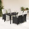 Image de vidaXL Ensemble de jardin 5 pièces avec coussins Noir Poly Rattan