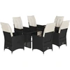Image de vidaXL Ensemble de jardin 7 pièces avec coussins Noir Poly Rattan