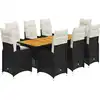 Image de vidaXL Ensemble de jardin bistrot 9 pièces avec coussins noir poly rotin