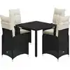 Image de vidaXL Ensemble de jardin bistrot 5 pièces avec coussins noir Poly rotin