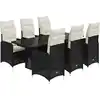 Image de vidaXL Ensemble de jardin bistrot 7 pièces avec coussins noir poly rotin