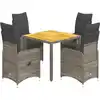 Image de vidaXL Ensemble de jardin bistrot 5 pièces avec coussins Gris Poly rotin