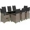 Image de vidaXL Ensemble de jardin bistrot 9 pièces avec coussins Gris Poly rotin