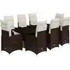 Image de vidaXL Ensemble de jardin bistrot 9 pièces avec coussins Marron Poly rotin
