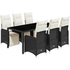 Image de vidaXL Ensemble de jardin bistrot 7 pièces avec coussins noir poly rotin