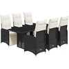 Image de vidaXL Ensemble de jardin bistrot 7 pièces avec coussins noir poly rotin