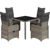 Image de vidaXL Ensemble de jardin bistrot 5 pièces avec coussins Gris Poly rotin