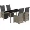 Image de vidaXL Ensemble de jardin bistrot 5 pièces avec coussins Gris Poly rotin