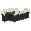 Image de vidaXL Ensemble de jardin bistrot 11 pièces avec coussins noir poly rotin