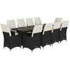 Image de vidaXL Ensemble de jardin bistrot 11 pièces avec coussins noir poly rotin