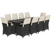 Image de vidaXL Ensemble de jardin bistrot 11 pièces avec coussins noir poly rotin