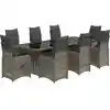Image de vidaXL Ensemble de jardin bistrot 9 pièces avec coussins Gris Poly rotin
