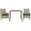 Image de vidaXL Ensemble de jardin 3 pièces avec coussins gris clair Poly rotin verre