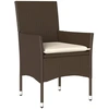 Image de vidaXL Ensemble de jardin 5 pièces avec coussins Marron Poly rotin Verre