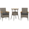 Image de vidaXL Ensemble de jardin 3 pièces avec coussins Gris Poly rotin Acacia