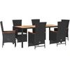Image de vidaXL Ensemble de jardin 7 pièces avec coussins Noir Poly Rattan