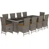 Image de vidaXL Ensemble de jardin 11 pièces avec coussins Gris Poly rotin