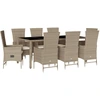 Image de vidaXL Salon de jardin 9 pièces avec coussins Beige Poly Rattan