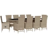 Image de vidaXL Salon de jardin 11 pièces avec coussins Beige Poly Rattan