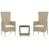 Image de vidaXL Ensemble de jardin 3 pièces avec coussins Beige Poly Rattan