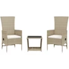 Image de vidaXL Ensemble de jardin 3 pièces avec coussins Beige Poly Rattan