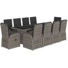 Image de vidaXL Ensemble de jardin 11 pièces avec coussins Gris Poly rotin