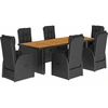 Image de vidaXL Ensemble de jardin 7 pièces avec coussins Noir Poly Rattan