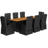 Image de vidaXL Salon de jardin 9 pièces avec coussins noir poly rotin