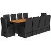 Image de vidaXL Ensemble de jardin 11 pièces avec coussins Noir Poly Rattan