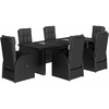 Image de vidaXL Ensemble de jardin 7 pièces avec coussins Noir Poly Rattan