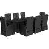 Image de vidaXL Salon de jardin 9 pièces avec coussins noir poly rotin