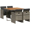 Image de vidaXL Ensemble de jardin 5 pièces avec coussins Gris Poly rotin