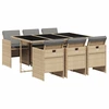 Image de vidaXL Ensemble de jardin 7 pièces avec coussins Mélange beige Poly rotin