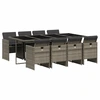 Image de vidaXL Salon de jardin 9 pièces avec coussins Gris Poly Rattan