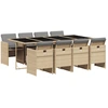 Image de vidaXL Salon de jardin 9 pièces avec coussins Mélange beige Poly rotin