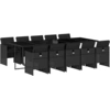 Image de vidaXL Ensemble de jardin 11 pièces avec coussins Noir Poly Rattan