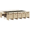 Image de vidaXL Salon de jardin 11 pièces avec coussins Beige Poly Rattan