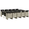 Image de vidaXL Salon de jardin 11 pièces avec coussins gris clair Poly rotin