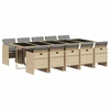 Image de vidaXL Salon de jardin 11 pièces avec coussins Mélange beige Poly rotin