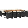 Image de vidaXL Ensemble de jardin 11 pièces avec coussins Noir Poly Rattan