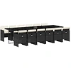 Image de vidaXL Ensemble de jardin 13 pièces avec coussins Noir Poly Rattan